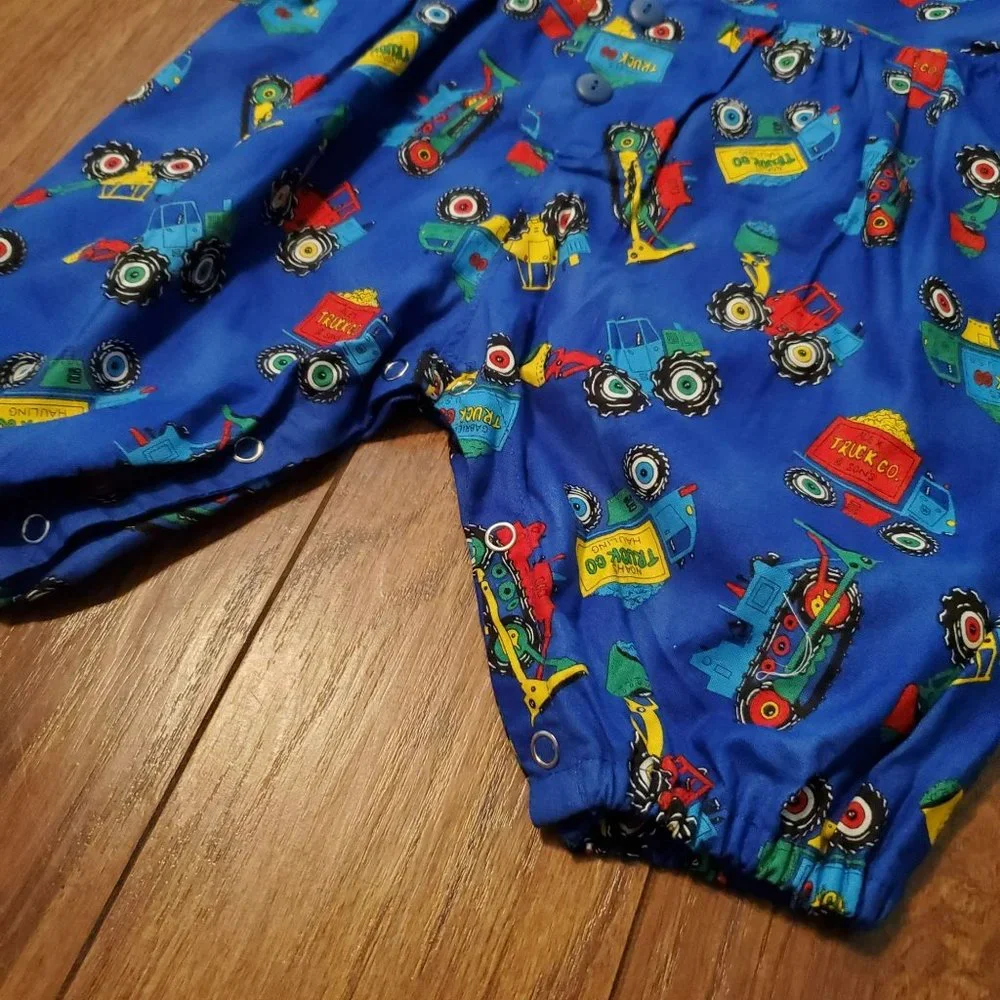 Vintage Handmade Tractor Truck Jumpsuit Baby Boy 6-9 Months
